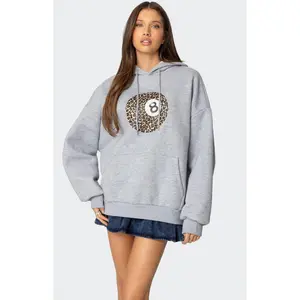 Edikted Women's Leopard 8 Oversized Hoodie