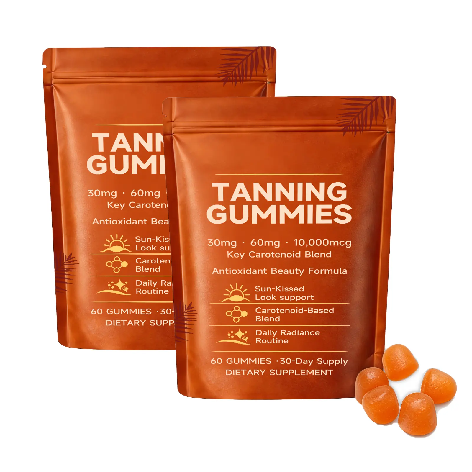 Tanning Gummies Dietary Supplementfor Radiant Tan Natural Tan Support Melanin Boost 60 Gummies 180g -VitaminC, E Fitness Fitness Vitamin Bathroom Edible Healthcare