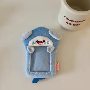 Shark Plush Furry Animal Photocard Keychain Cute Frame Holder for K-Pop Photocards