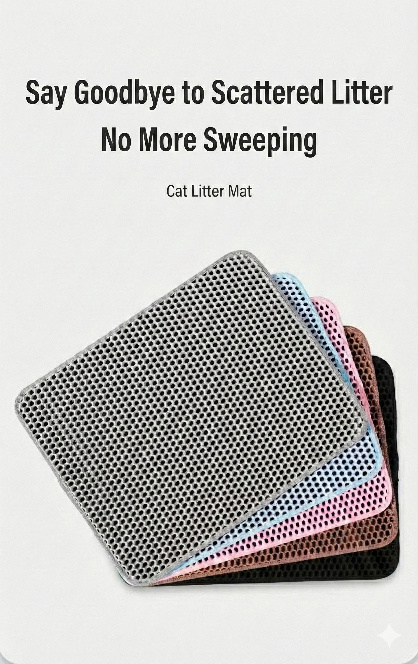 Cat - Litter - Mat 22x15.7-Inch Waterproof Dual-Layer Honeycomb Design for Effective Litter Trapping Slip-Resistant Mat