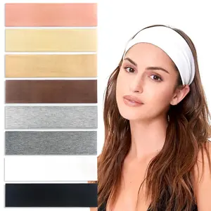 8-Pack Headbands for Women - Non-Slip Elastic Sweatbands - Soft Fabric Hair Bands for Gym, Workout, Yoga, Running, and Sports - Stylish, Thick Cotton Headbands for Women and Girls.