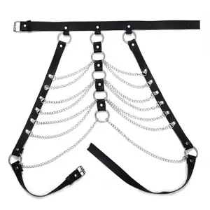 YU' Leather Punk Bondage Trendy Body Chain Chest Chain for Women