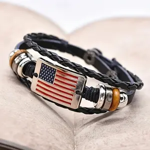 1Count  Men's Pu Leather Hand-woven Bracelet - Suitable for Gifting on Festivals or Bringing Your Own. men ring chain