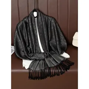 1pc Retro Versatile Paisley Pattern Jacquard Pashmina Scarf With Tassel, Soft & Warm, Casual & Fashionable, Suitable For Daily Commute Outfit Decoration