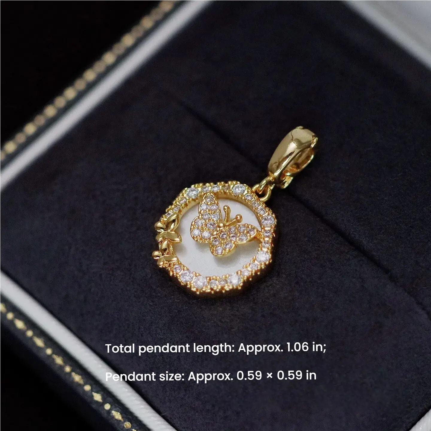 Butterfly Inlay Zircon Pendant