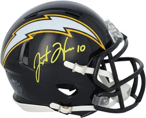 Justin Herbert Los Angeles Chargers Autographed Riddell 2025 Alternate Speed Mini Helmet - Fanatics Authentic Certified