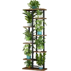 Plant Stand 8 Tier 9 Potted Multiple Flower Pot Holder Shelf Indoor Outdoor Planter Rack Storage Organizer for Patio Garden Corner Balcony Living Room