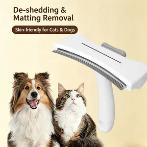 Professional Pet Grooming Tool Set - Undercoat Rake, Thinning Comb, Dematting Brush for Dogs, Cats - Skin-Friendly, Safe Loose Hair Deshedding & Fur Removal Tool