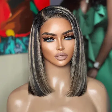 Highlight Honey Blonde Bob Wig 13x4 Lace Front Wigs P1B/27 Human Hair Straight BOB Wig Highlight Blonde HD Transparent Lace Wig Frontal Bob Wig For Woman