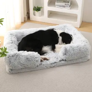 Winter Indoor Pet Mattress, Long Plush Warm Bed for Large Medium Small Dogs, Soft Comfortable Cat Cave, Non-Slip Detachable Design