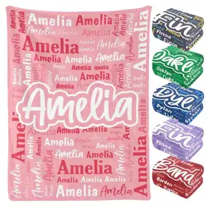 Personalized Blankets with Name Customized Name Blankets Monogrammed Blankets and Throws Halloween Christmas Birthday Valentines Day Gift