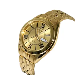 New Seiko 5 gold automatic stainless steel water resistant men's s classic watch SNKL38K1