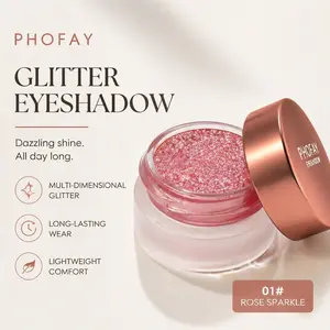 PHOFAY Mashed Potatoes Glitter Eyeshadow - 8 Versatile Shades, Iridescent Finish, 15HR Fade-Resistant, Silky-Blendable, Long-Lasting Wear, 5g per Jar, Shimmer. Cosmetic,Chrome Shimmer Eyeshadow Palette,makeup forever,diamond makeup