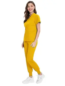 Unisex Short-sleeved Scrubs Medical suit, Nurse Uniform,V-neck，Stretch, Quick-drying