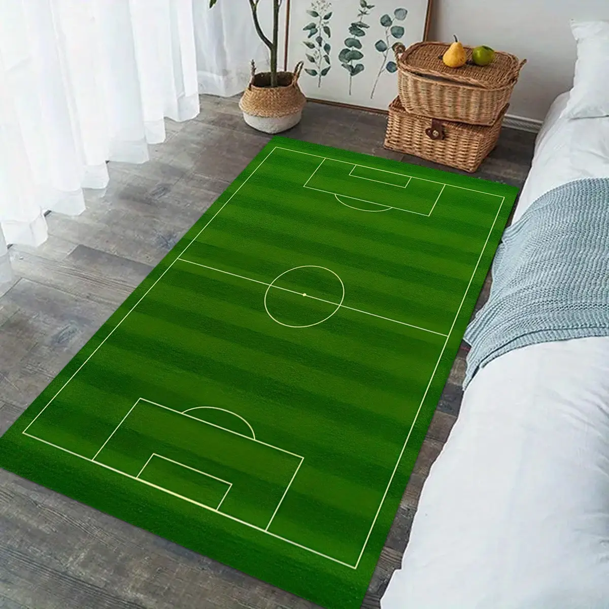 Football Pattern Carpet Rug, Entrance Door Mat, Bedroom Carpet, Indoor floor rug, Sports Home Decor, Outdoor patio entrance rug, Living Room Rugs suitable for living room and bedroom