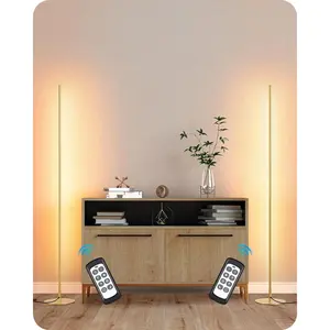 LED Corner Floor Lamp, Set of 2 Minimalist Dimmable Light with Remote, 57.5" Tall Standing Lamp for Living Room, Bedroom,  Office, 7 Color Temperature 2700-6000K ()