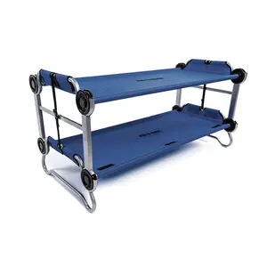 Disc-O-Bed Youth Double Cot Kid-O-Bunk w/ 200 Pound Capacity & Carry Bags, Navy