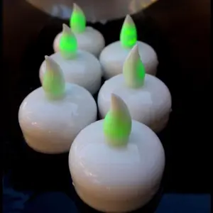 BLOWOUT Floating Waterproof Flameless LED Tea Light Candle - Green (6 PACK)