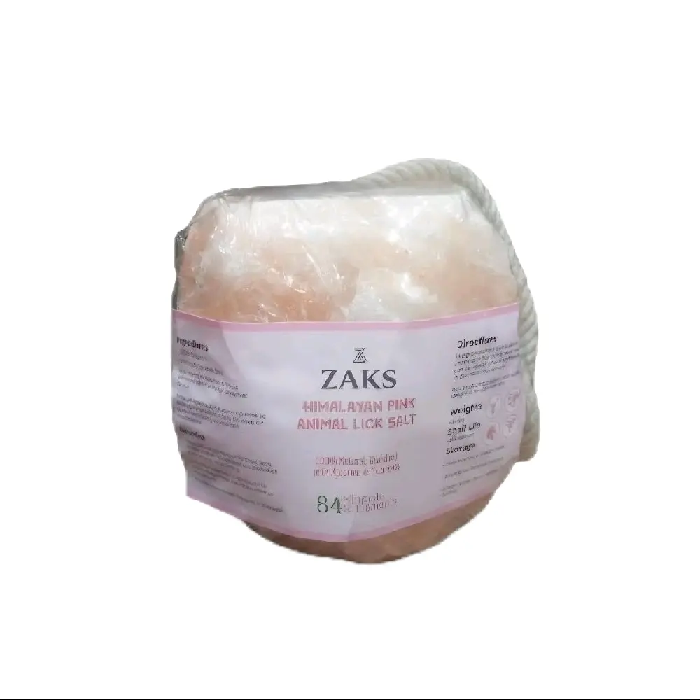 Himalayan Animal Lick Salt with rope - Natural Mineral Salt for Livestock (Horse, Cattle, Goat) - 2 pack
