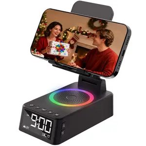 Gifts for Men Women, Alarm Clock, Cell Phone Stand with Bluetooth Speaker, Sound Machine White Noise Machine with 20 Soothing Sounds, Ambient Light Gadget Valentines Gifts Birthday Gifts for Him,Dad Smartphone