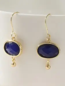 Vintage Elegant Sea Blue Oval Pendant Earrings, Ocean Vibes Dangles, Multifunctional Women's Jewelry, Perfect Gift for Holidays and Birthdays