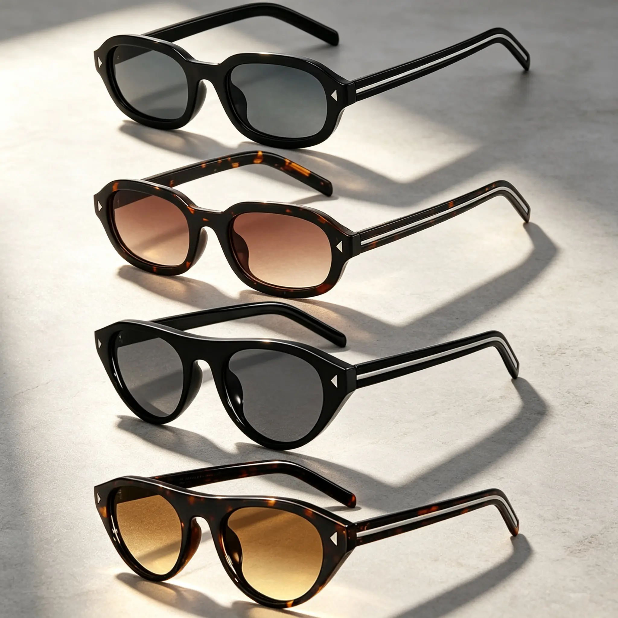 【Summervibes】1/4Pcs Trendy Cat Eye and Square Sunglasses for Women Men, Small Retro Fashion Narrow  Vintage Cat Eye Sunnies UV400 Protection Sunnies