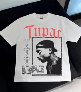 Tupac Boys Graphic T-shirt, Retro Print Tee, With Short Sleeves
