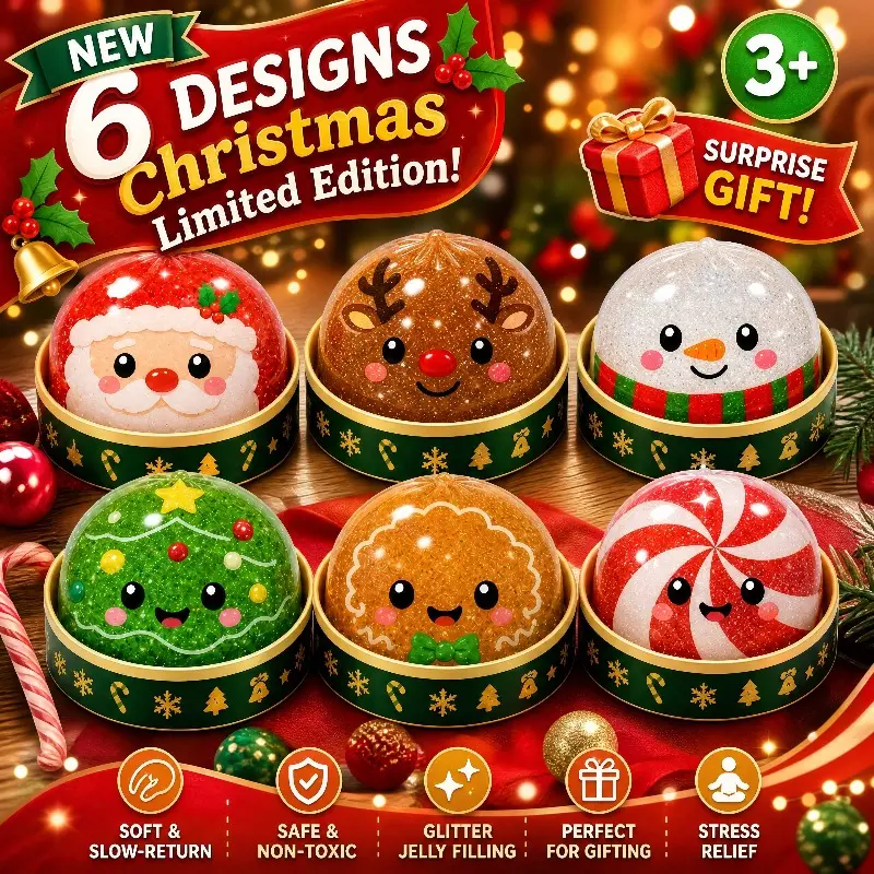 3pcs Set (1 Lid And 1 Base And 1 Bun) A Must-Have for Christmas Gifts, a Surprise Gift on Christmas Eve, a Great Christmas Gift! The First Choice for Christmas Gifts, Cute Squeeze Toy!