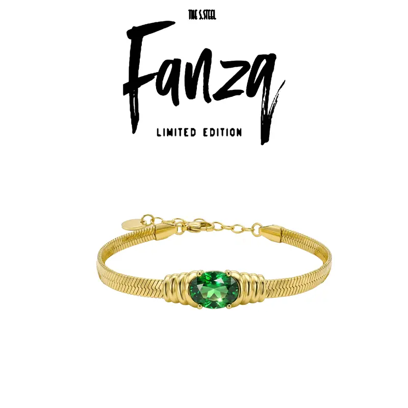 Fanzq 16k Gold Bracelet with Emerald Gem | Vintage Luxe Statement Jewelry for Party/Daily ,gifts for women,gifts for girlfriend,christmas gifts for gf,gifts for mom,mom gifts