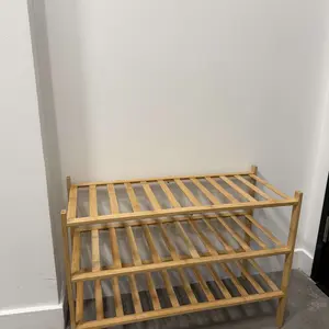 3 Tier Bamboo Shoe Rack for Closet Free Standing Wood Shoe Shelf Storage Organizer for Entryway Small Space Stackable 27"x11"x20" (Natural)