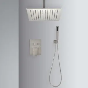 Ceiling Mounted Shower System Combo Set with Handheld and 16"Shower head(High end and high-quality)
