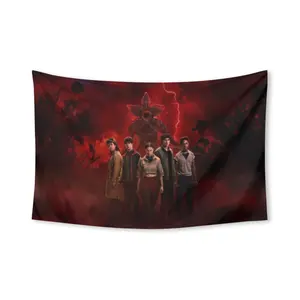 Stranger Things Tapestry Funny Tapestries Durable Man Cave Wall Flag for College Dorm Room Decor Outdoor Party Banner Tree Design