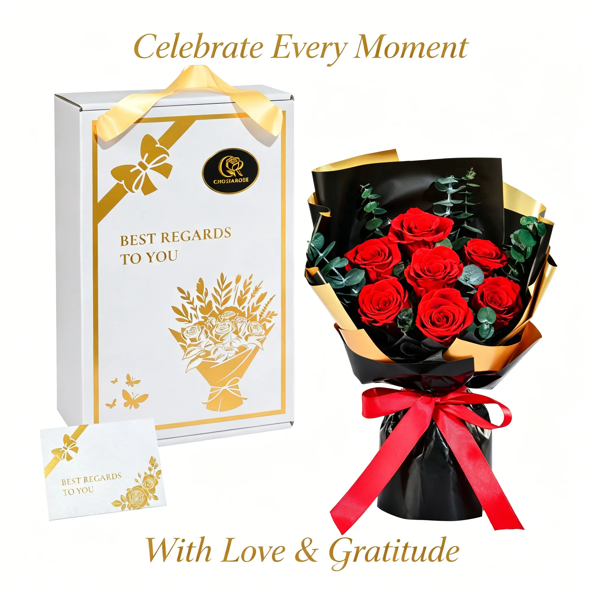 Mom's Forever Roses Preserved Real Flower Gift Bouquet