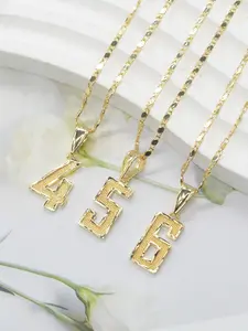 Fashion Simple Geometric Texture Metal Pendant Necklace, Unisex Daily Wear Jewelry, Best Valentine's Day Party Christmas Gift