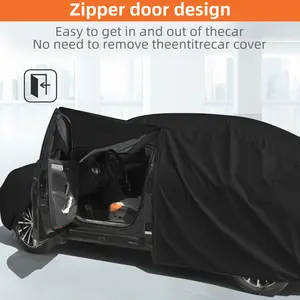 All-Weather Car Cover with Zipper Door, Waterproof, UV-Resistant, Snowproof, Dustproof, Antiscratch for Vehicle Exterior Use