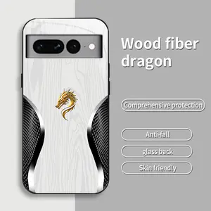 Suitable for [Google Pixel 7 Pro] Personality, simple, luxurious, split dragon pattern, creative, business, high-end, drop-proof glass mobile phone case, affordable, drop-proof, anti-fingerprint-888