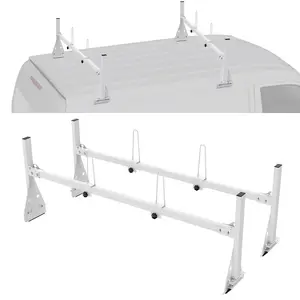VEVOR Trailer Ladder Rack, 59" Adjustable Roof Rack, 2 Crossbars Van Roof Ladder Rack, 600 lbs Capacity Steel Van Ladder Rack, Fit for Chevrolet Express 1500 2500 3500/ Ford E150 E250 E350/ GMC Savan