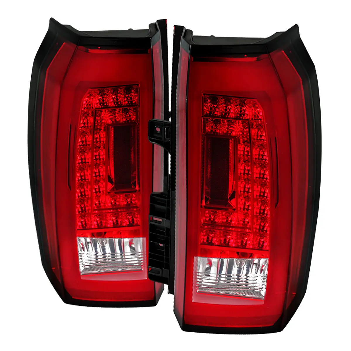 2015-2020 Chevrolet Tahoe/Suburban LS LT LTZ Premier LED Tail Lights (Chrome Housing/Red Lens)