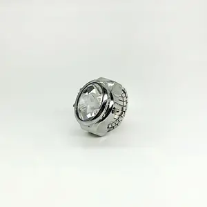 Vintage Watch Rings with embedded gem quartz