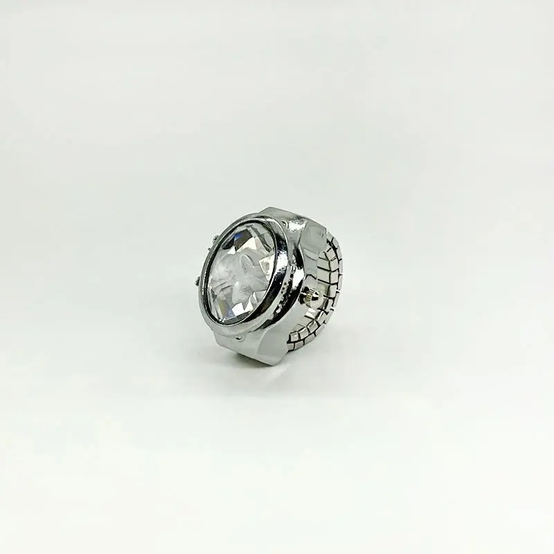 Vintage Watch Rings with embedded gem quartz