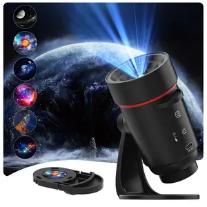 Mini Astronomical Telescope Galaxy Projector, 6-In-1 Starry Sky Night Light, Indoor Decor, Camping & Activities, 1.64-9.84 Ft Projection Range