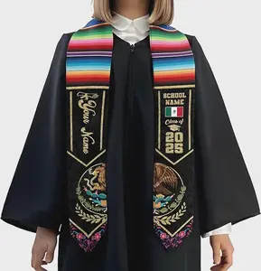 Custom Mexican Graduation Stole, Mexican Flag Graduation Sash 2026, Mexico Pattern Stole, Custom Name & School Sash Senior Graduation Gift Graduation Stole