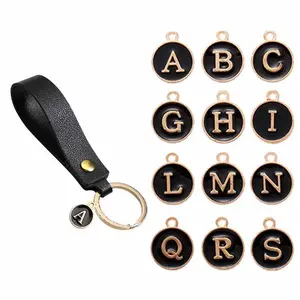 Simple PU Leather Keychain, Letter Leather Keyring, Stylish Accessory for Everyday Use, Durable and Elegant Design