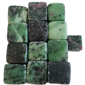 Ruby Zosite Cube Crystals Bulk 3/4" Natural Crystal Stones with UV Reactin for Tumbling Cutting Polishing Reiki Quartz Crystals 200g raw crystal ornament