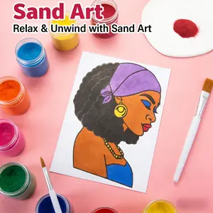 A new 2026-style sand painting, suitable for gift-giving during festivals. It has a fresh and unique theme, and it can help young people relax and unwind.（A set of eight pieces）