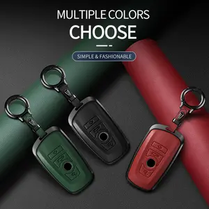 BMW Key Fob Cover Leather Car 5 6 7 Series X1 X2 X3 X5 X6 X7 Key Case Protection Accessory Red Simple Fashionable Anti-Slip Design