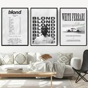 3pcs/set Modern Frank Ocean Blond White Ferrari Cars Rap Hypebeast Album Wall Art Canvas Painting Posters For Living Room Home Decor Print