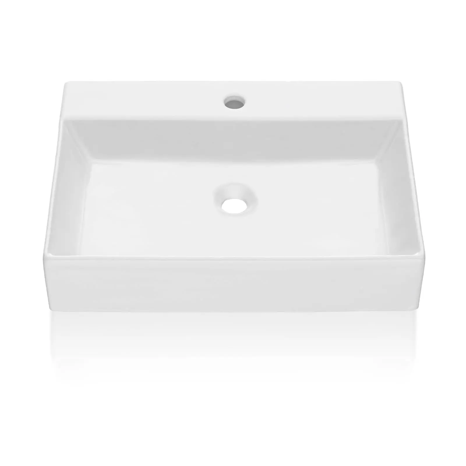 【GARVEE】Rectangle Bathroom Sink, Bathroom Vessel Sink, White Vessel Sink, Countertop Modern Sink 51*45*13cm