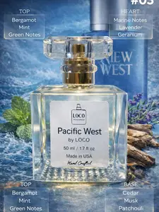 Pacific West by LOCO | Oil Base | Mint Bergamot Lavender | Pine Cedar Amber Musk | Fragrance Perfume