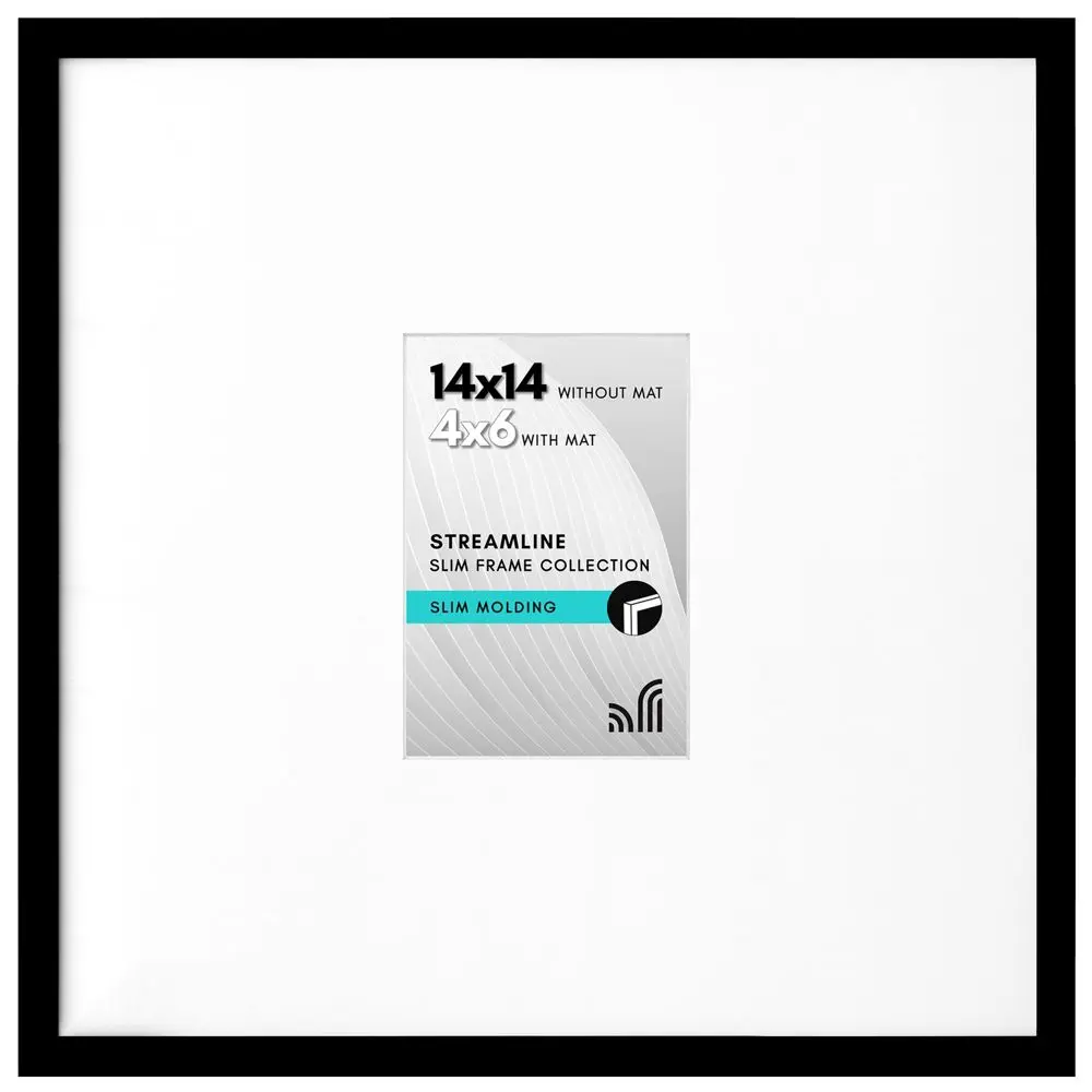Americanflat 14x14 Picture Frame in Black - Use as 4x6 Picture Frame with Mat or 14x14 Frame Without Mat